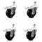 Service Caster 4 Inch Soft Rubber Wheel Swivel 12mm Stem Caster Set with Total Lock Brake SCC-TSTTL20S414-SRS-M1215-4 - alternate 1